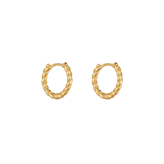 Braided Huggie Earrings in Gold - toutjewellery