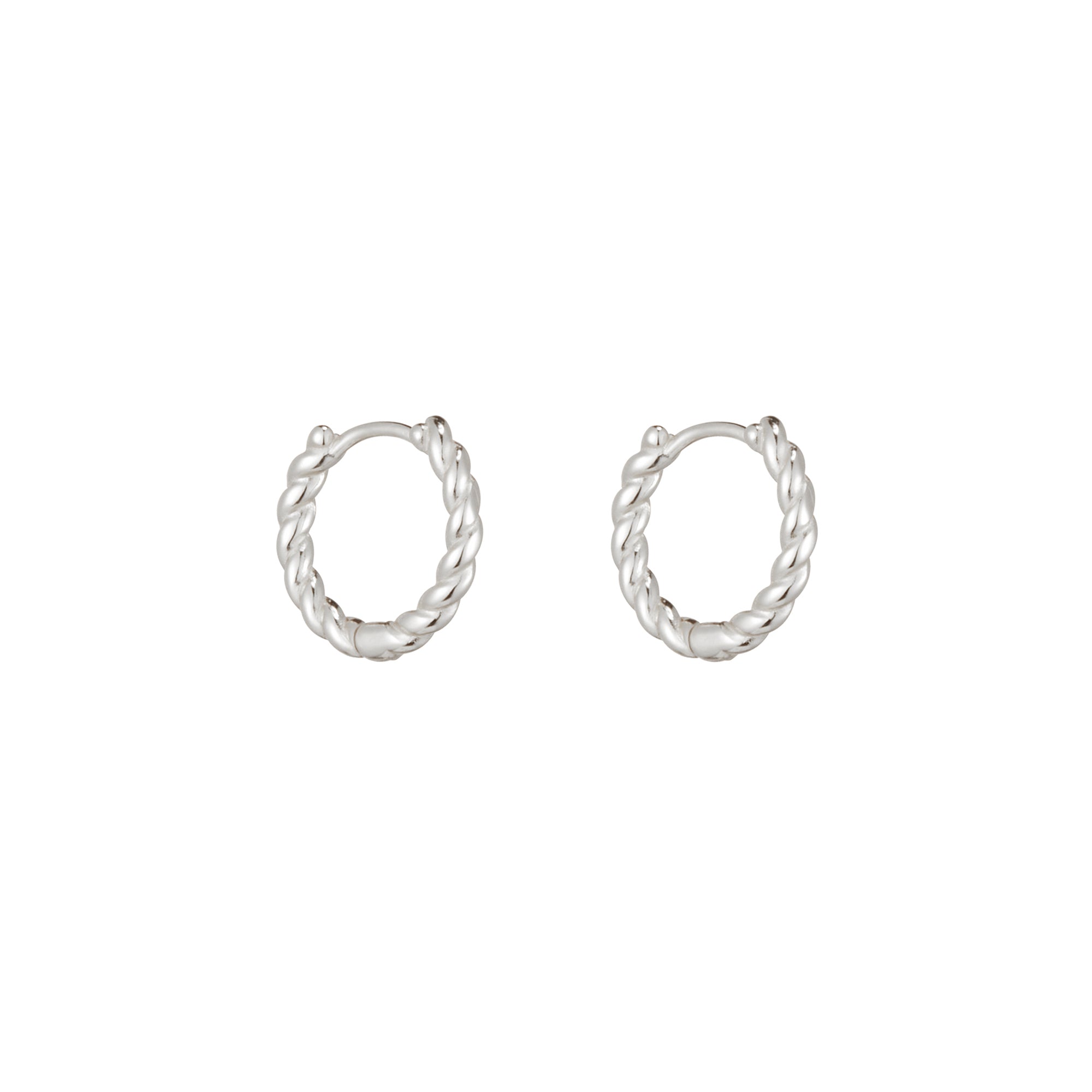 Braided Huggie Hoops in Silver - toutjewellery