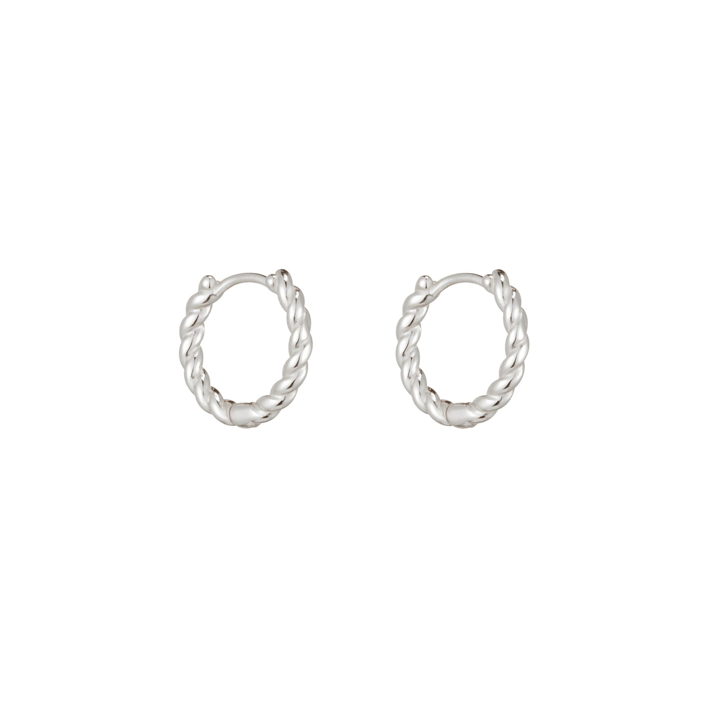 Braided Huggie Hoops in Silver - toutjewellery