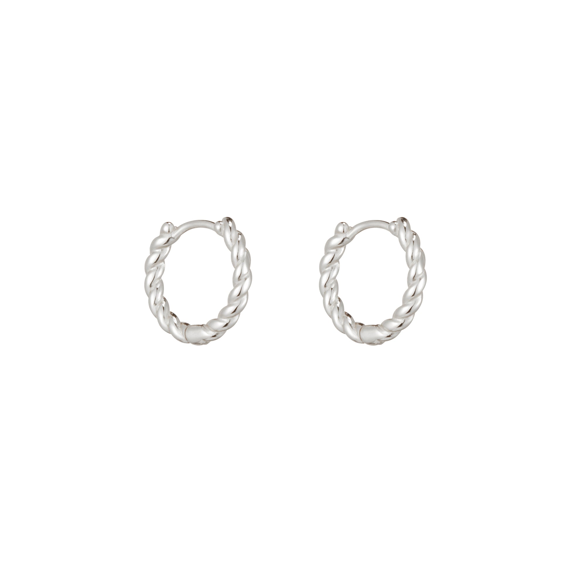 Braided Huggie Hoops in Silver - toutjewellery