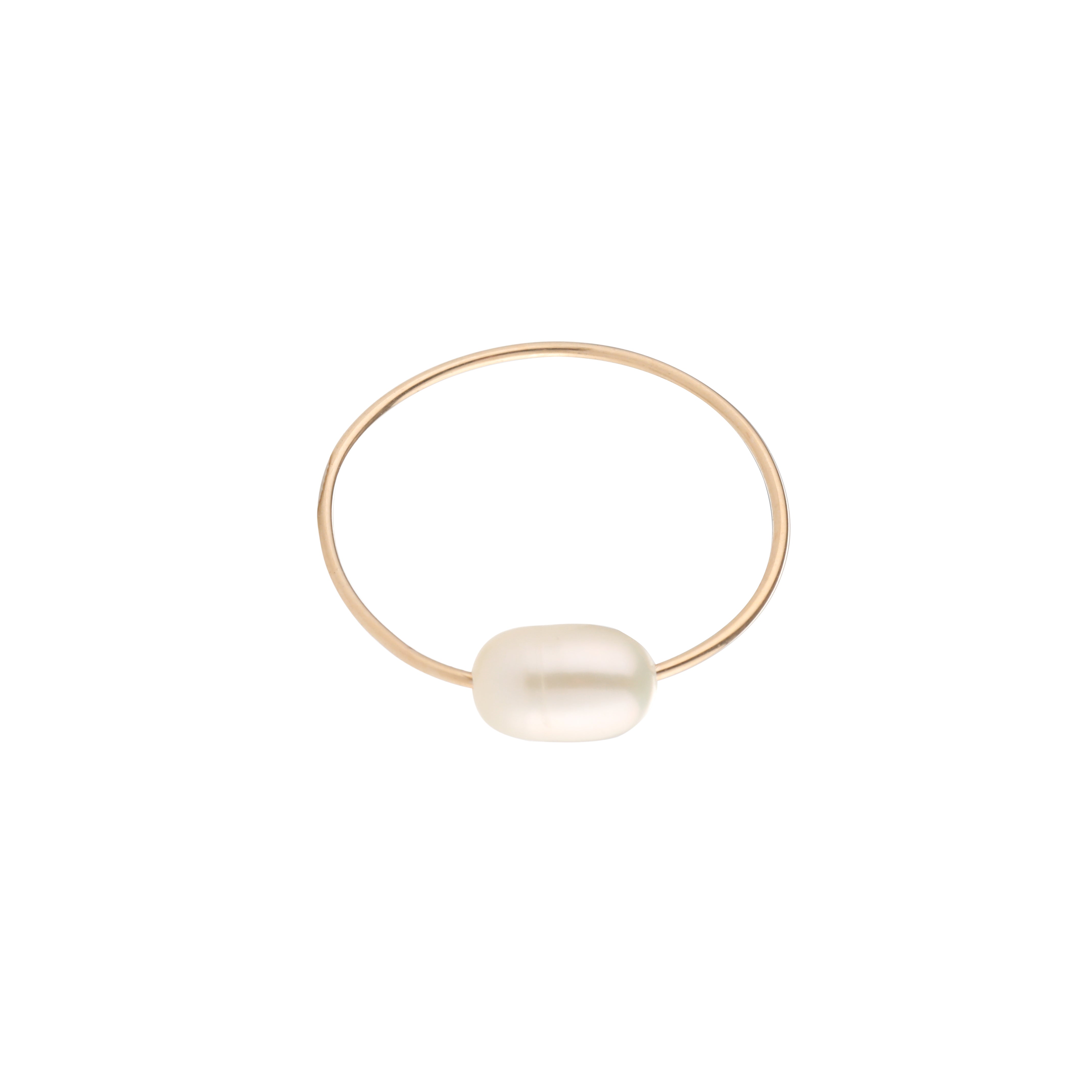 Gold Solitaire Pearl Ring - toutjewellery