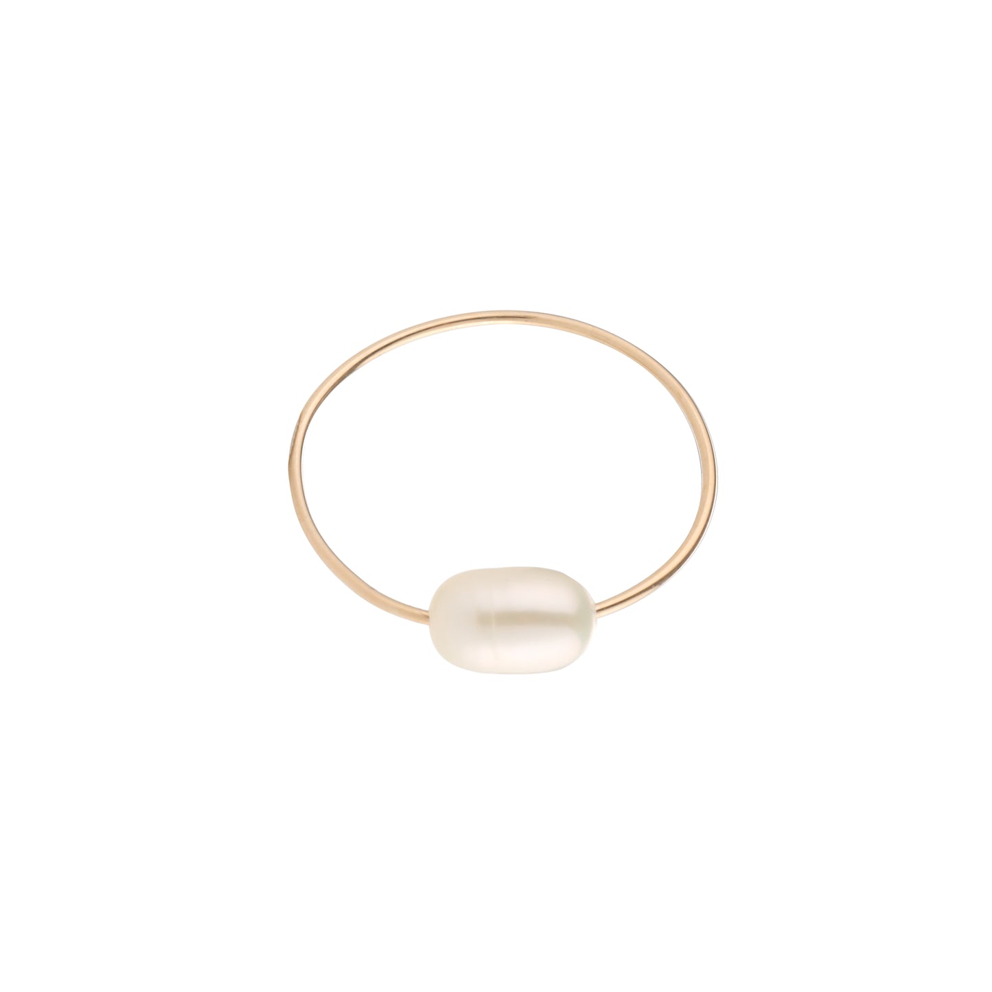 Gold Solitaire Pearl Ring - toutjewellery