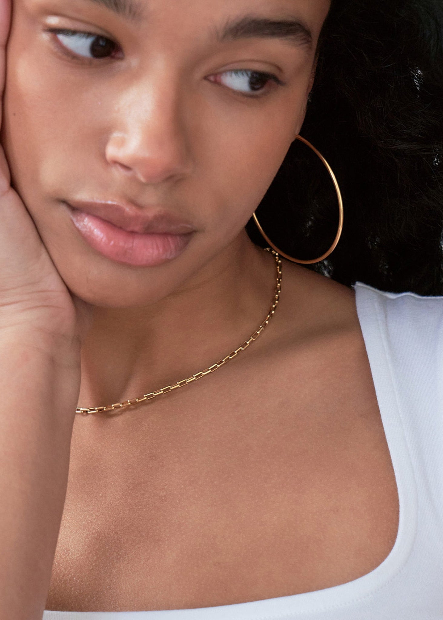 Oversized Thin Hoop Earrings in Gold