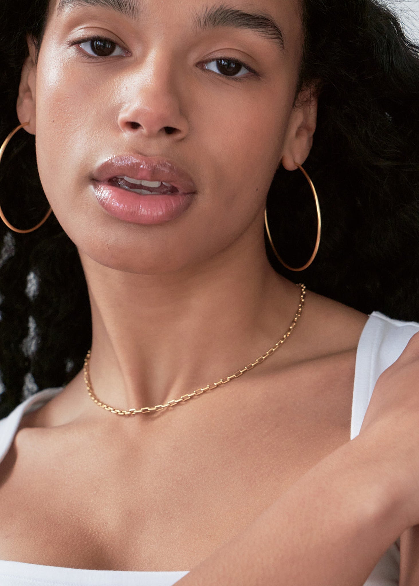 Oversized Thin Hoop Earrings in Gold
