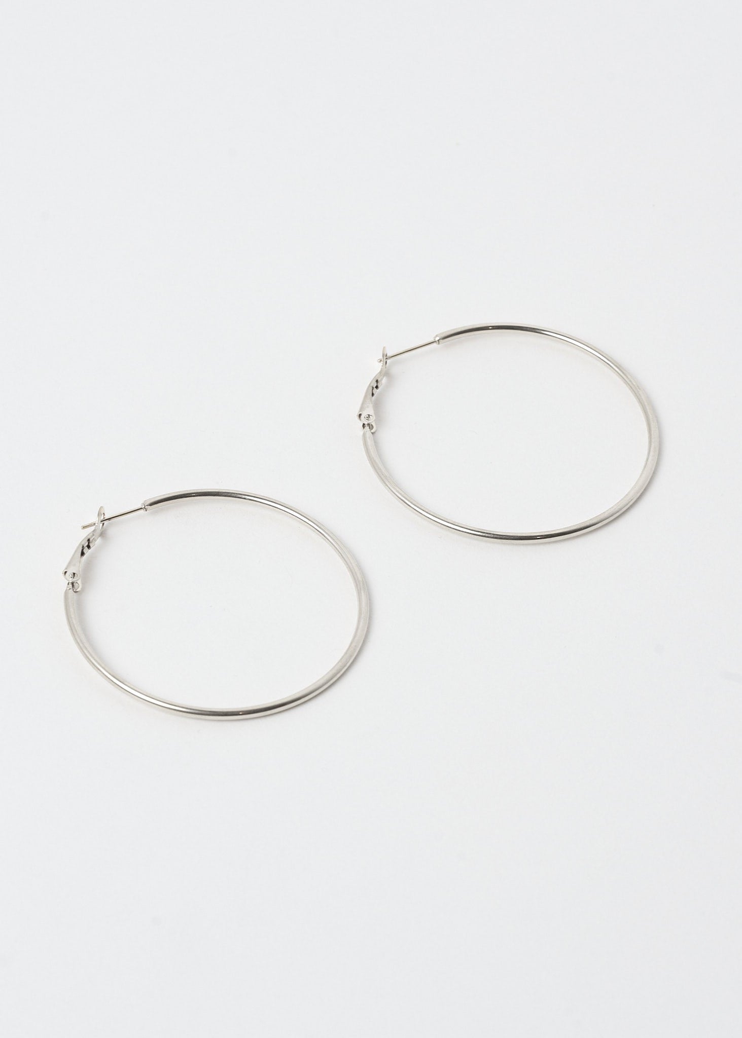 Oversized Thin Hoop Earrings in Silver