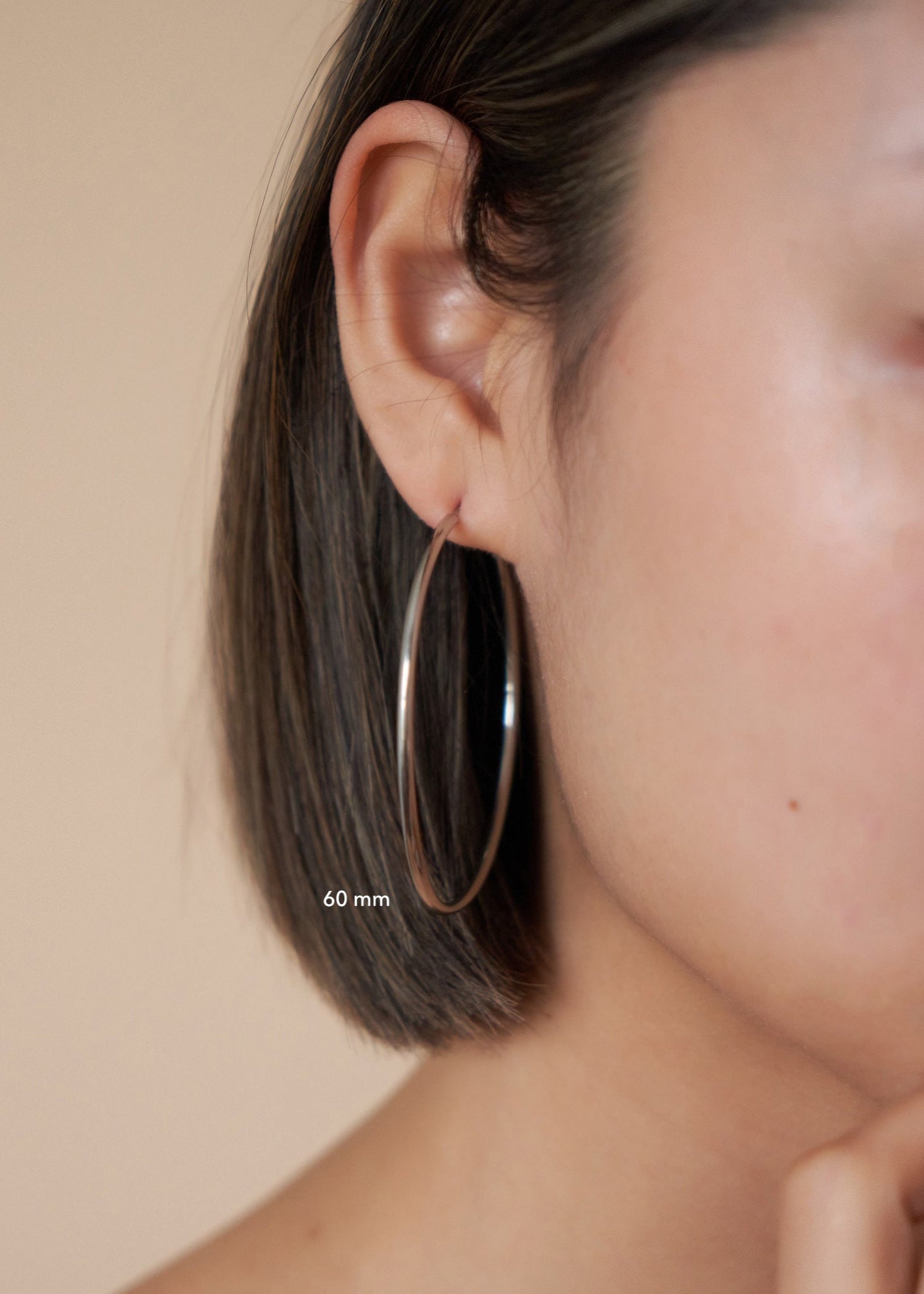 Oversized Thin Hoop Earrings in Silver - toutjewellery