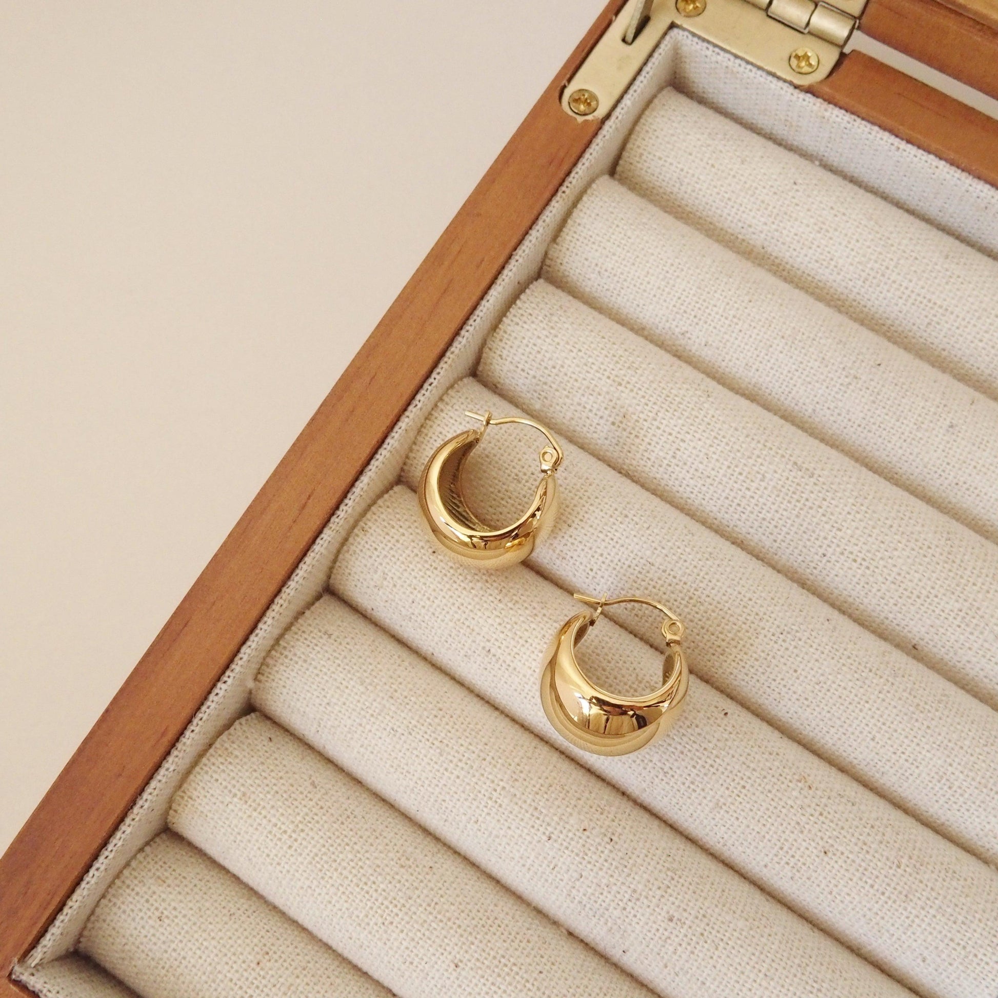 Gold Dome Hoop Earrings - toutjewellery