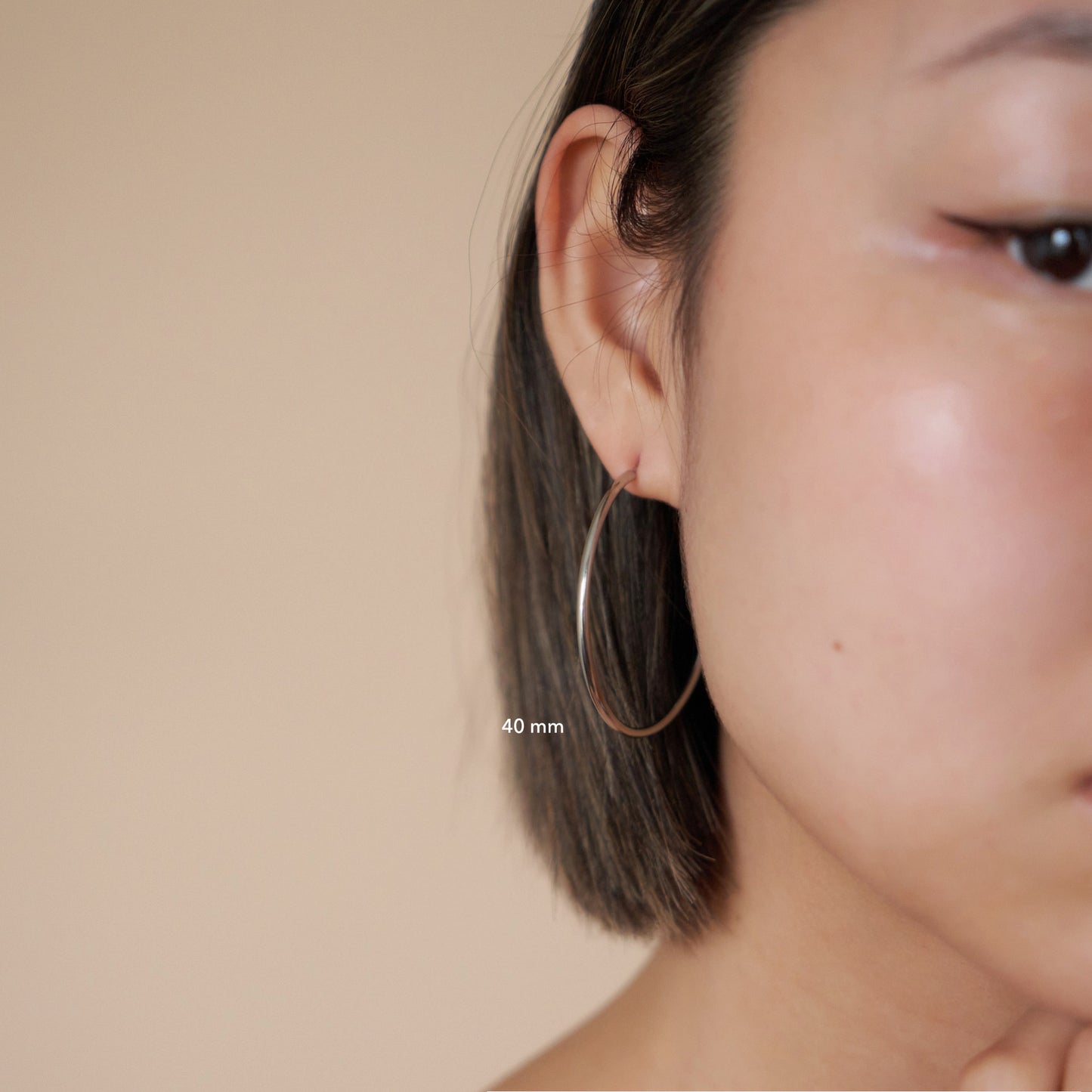 Oversized Thin Hoop Earrings in Silver - toutjewellery