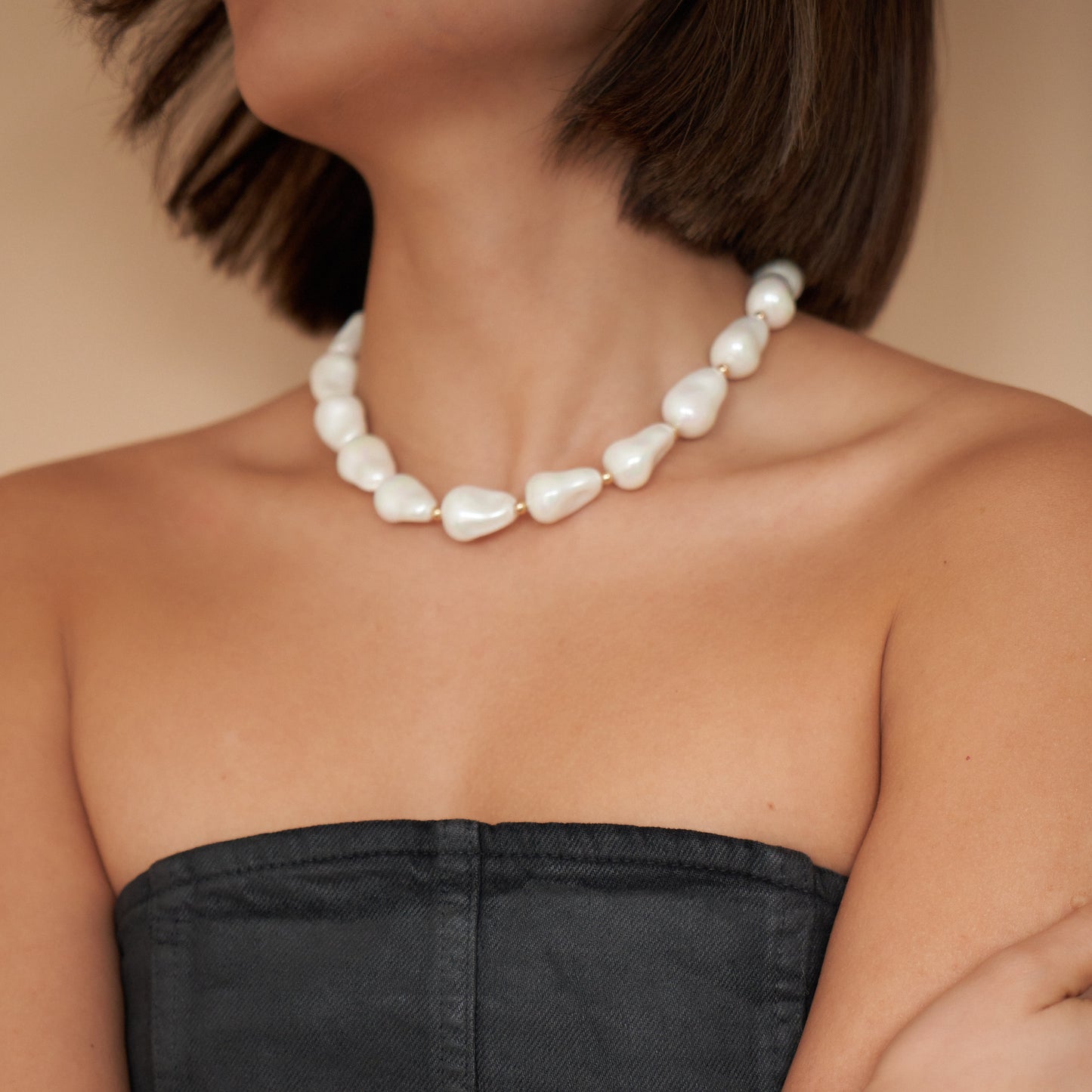 Large Irregular Pearl Choker - toutjewellery