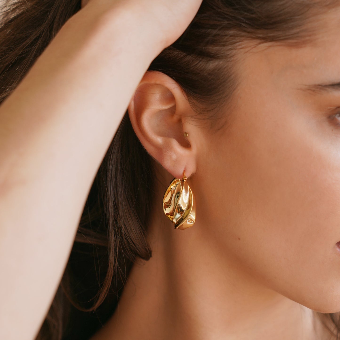 Gold Large Hoop Earrings - toutjewellery