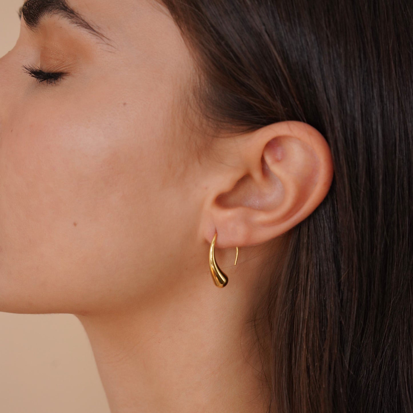 Gold Teardrop Hoop Earrings - toutjewellery