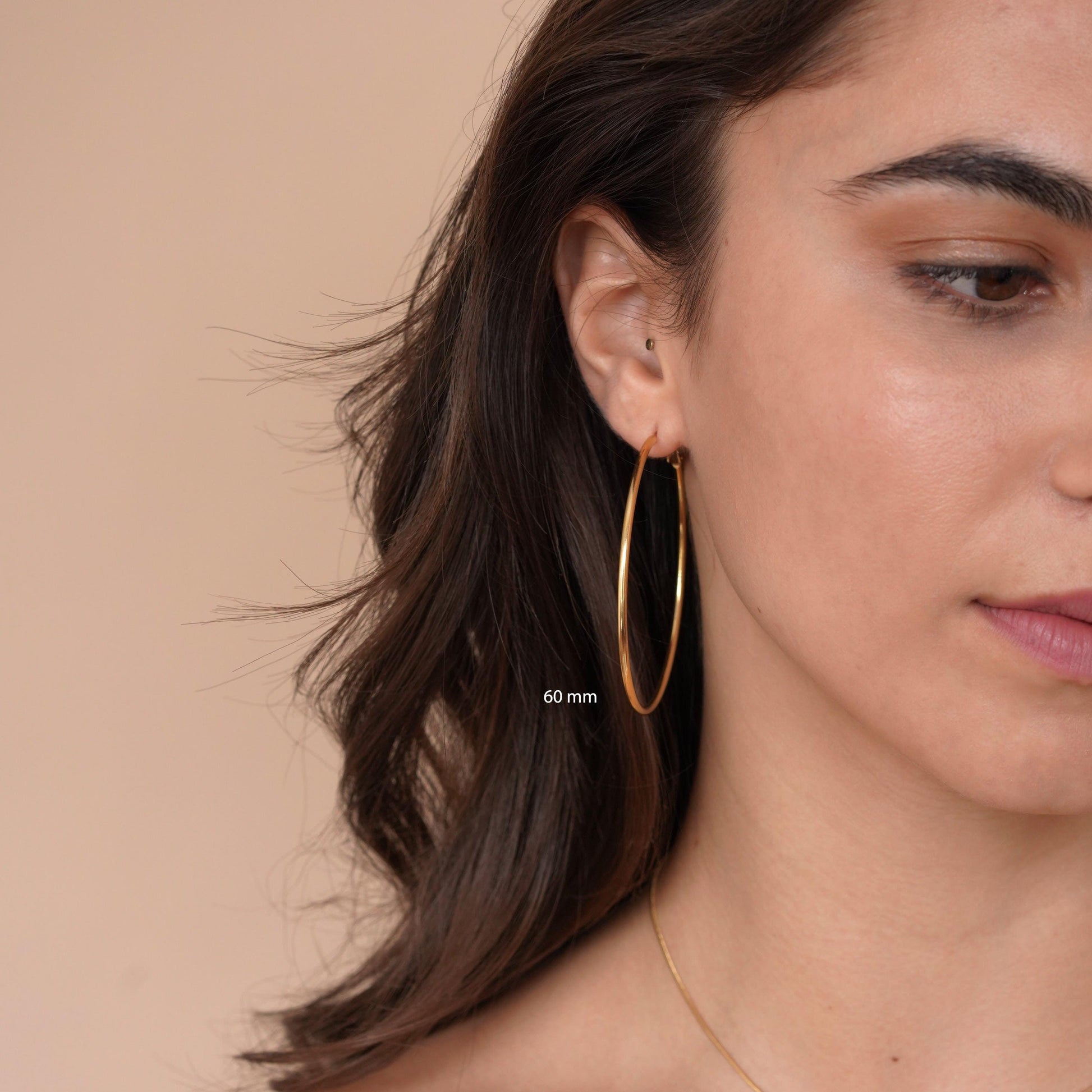 Oversized Thin Hoop Earrings in Gold - toutjewellery