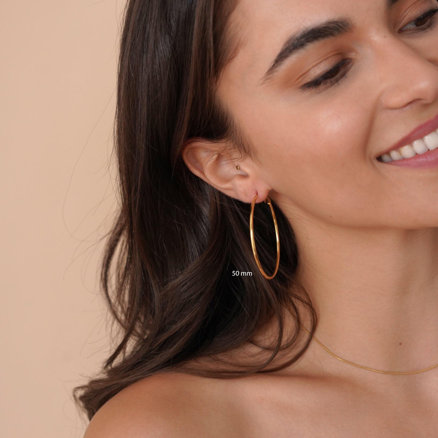 Oversized Thin Hoop Earrings in Gold - toutjewellery