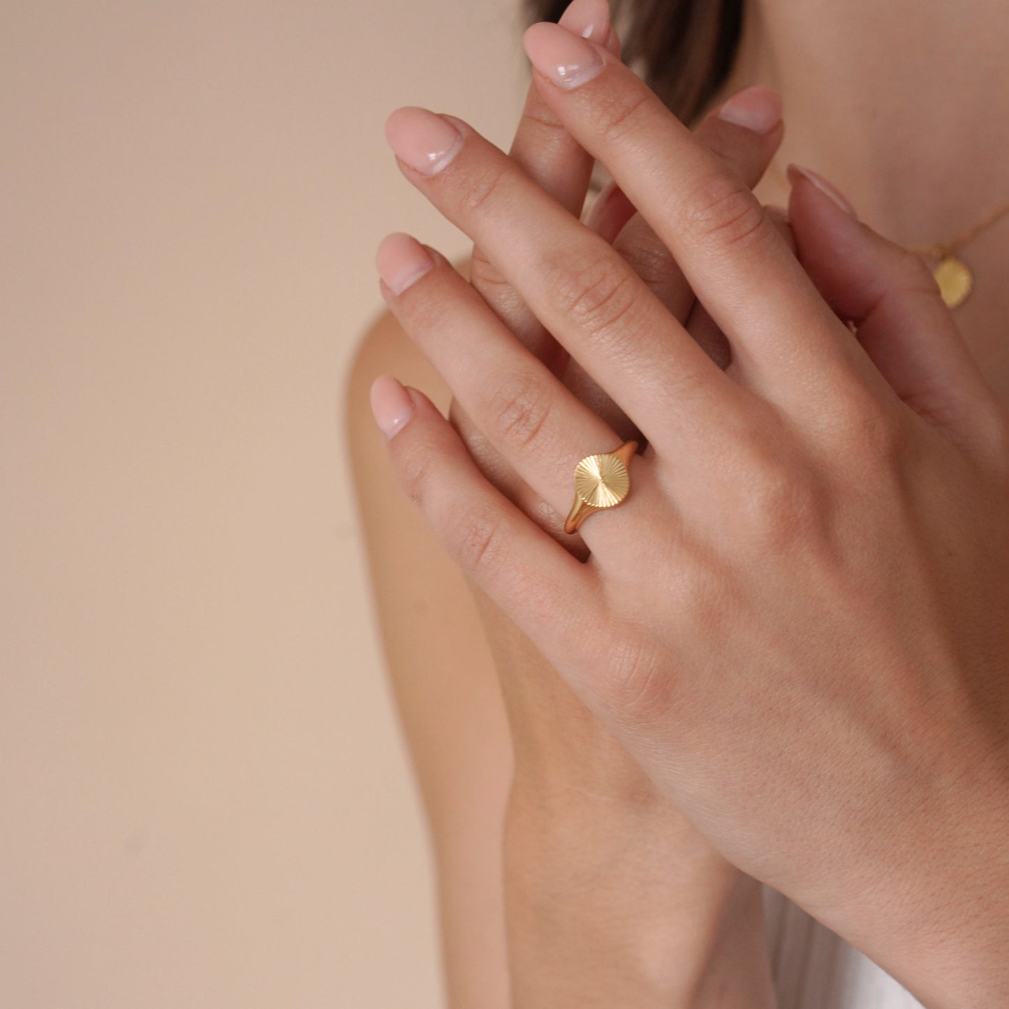 Gold Dainty Sunburst Ring - toutjewellery