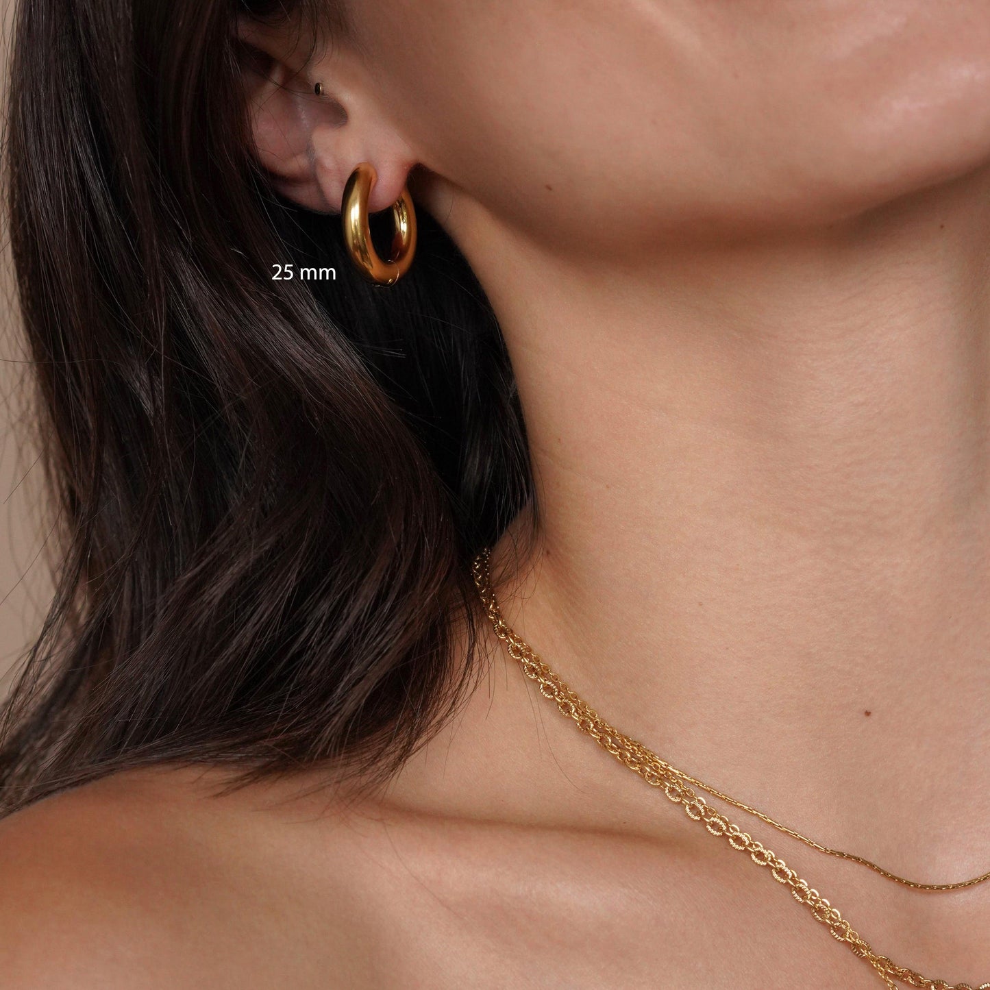 Essential Chubby Hoop Earrings in Gold - toutjewellery