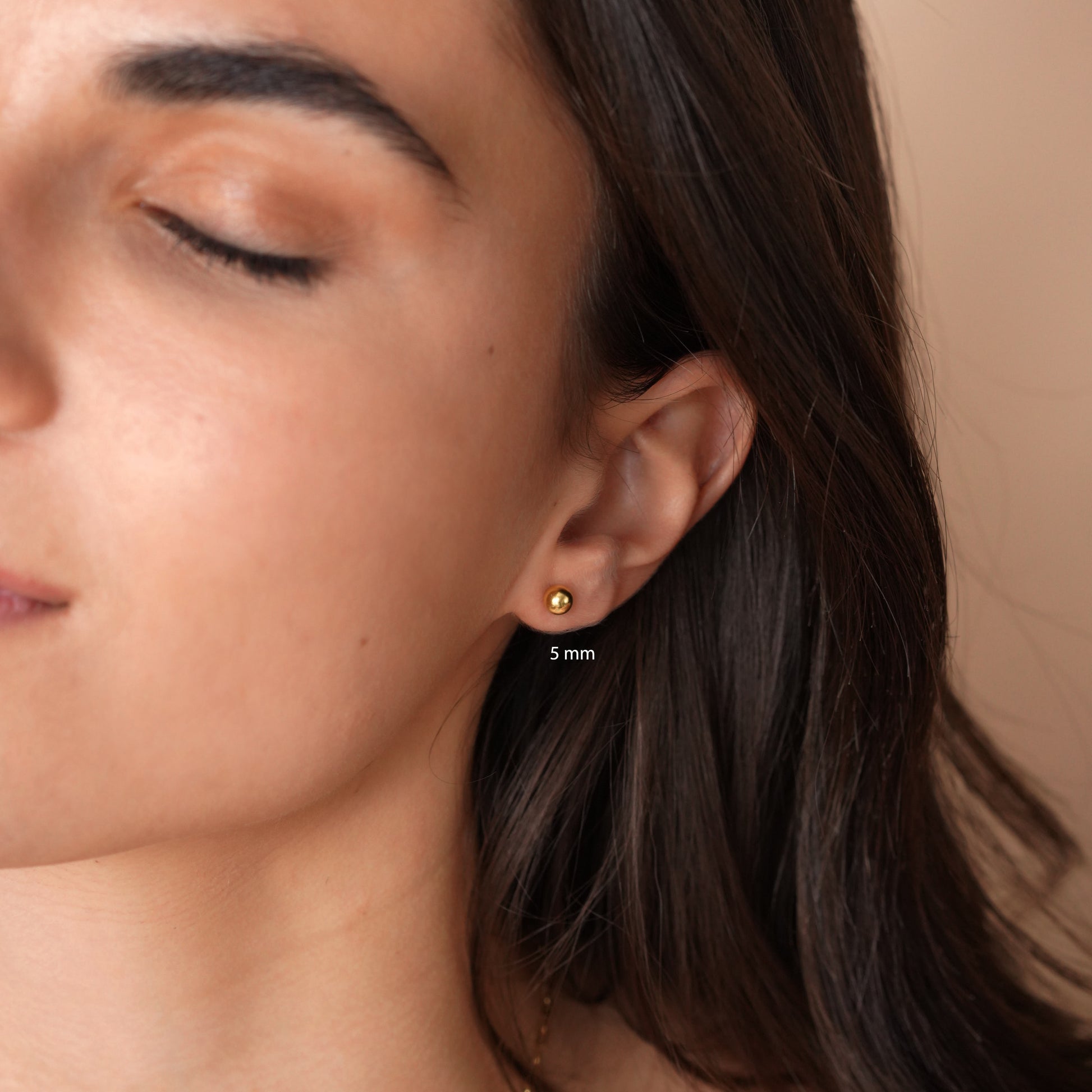 Tiny Ball Stud Earrings in Gold - toutjewellery