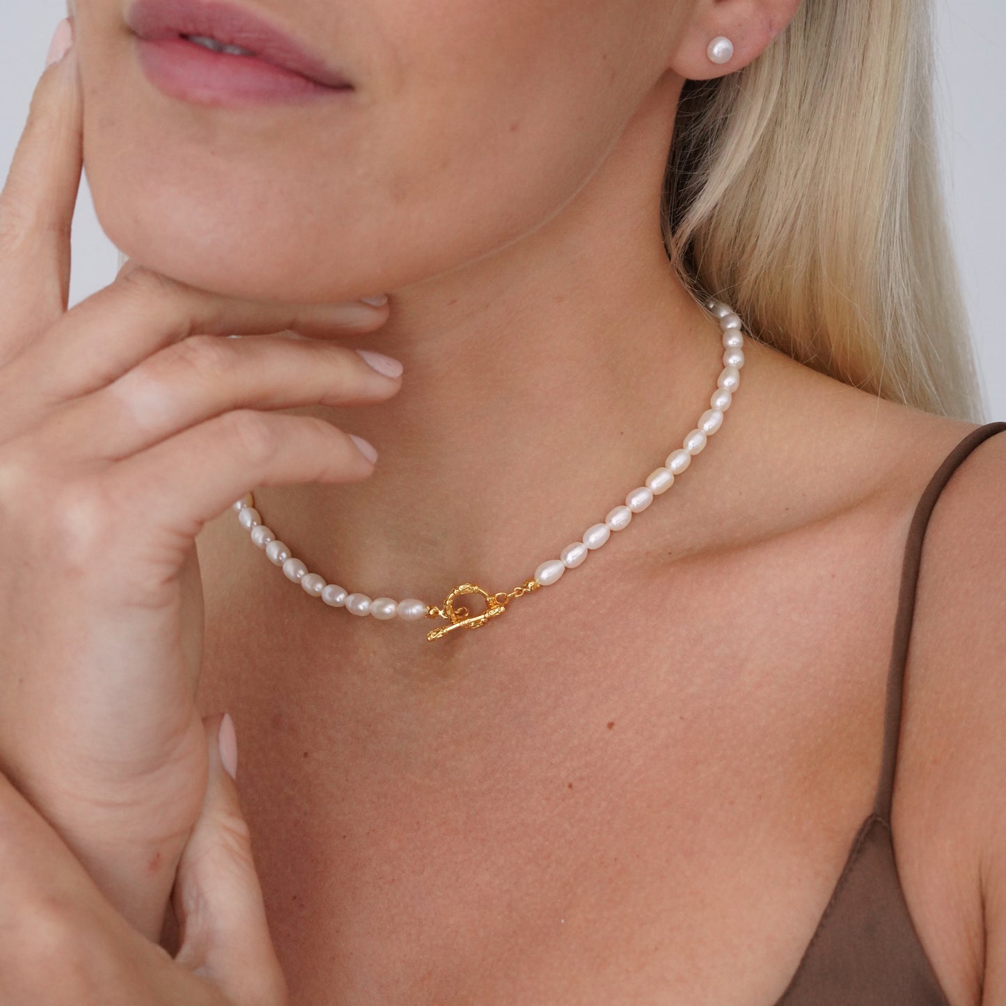 Freshwater Pearl T-bar Necklace - toutjewellery