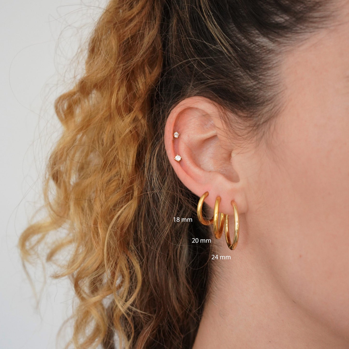 Thin Hinged Hoop Earrings in Gold - toutjewellery