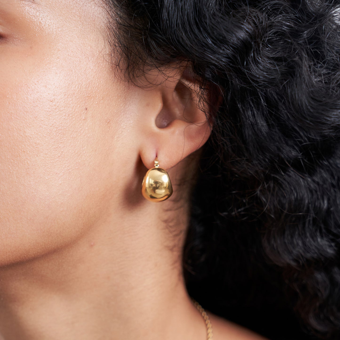 Gold Dome Hoop Earrings - toutjewellery