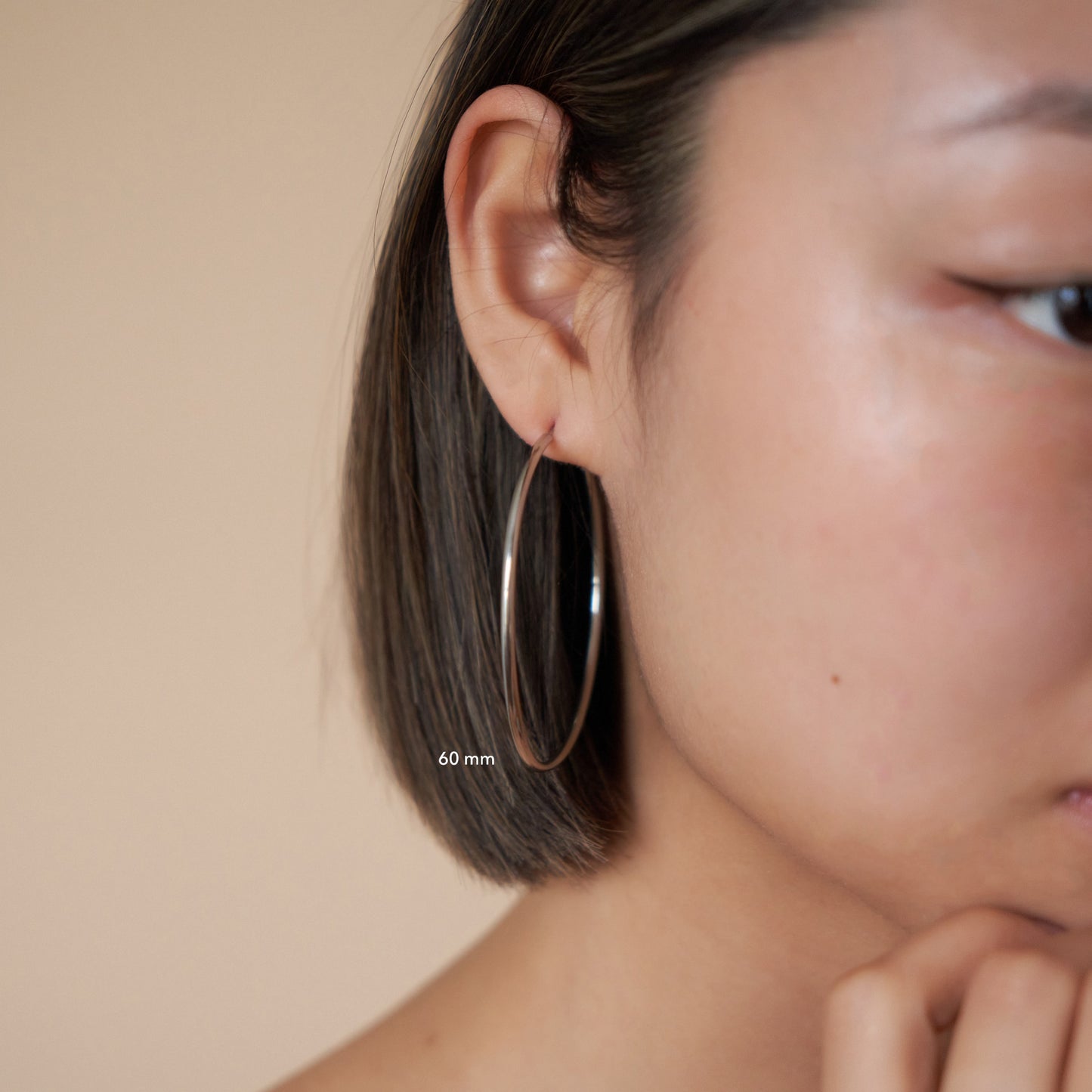 Oversized Thin Hoop Earrings in Silver - toutjewellery