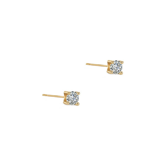 Tiny Crystal Stud Earrings in Gold - toutjewellery