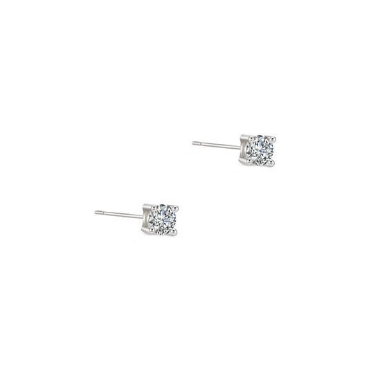 Tiny Crystal Stud Earrings in Silver - toutjewellery