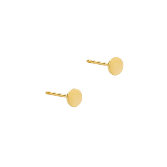 Small Disc Stud Earrings in Gold - toutjewellery