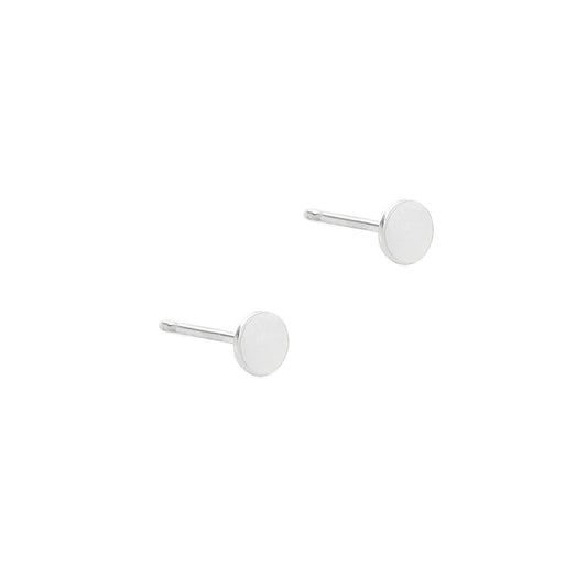 Small Disc Stud Earrings in Silver - toutjewellery