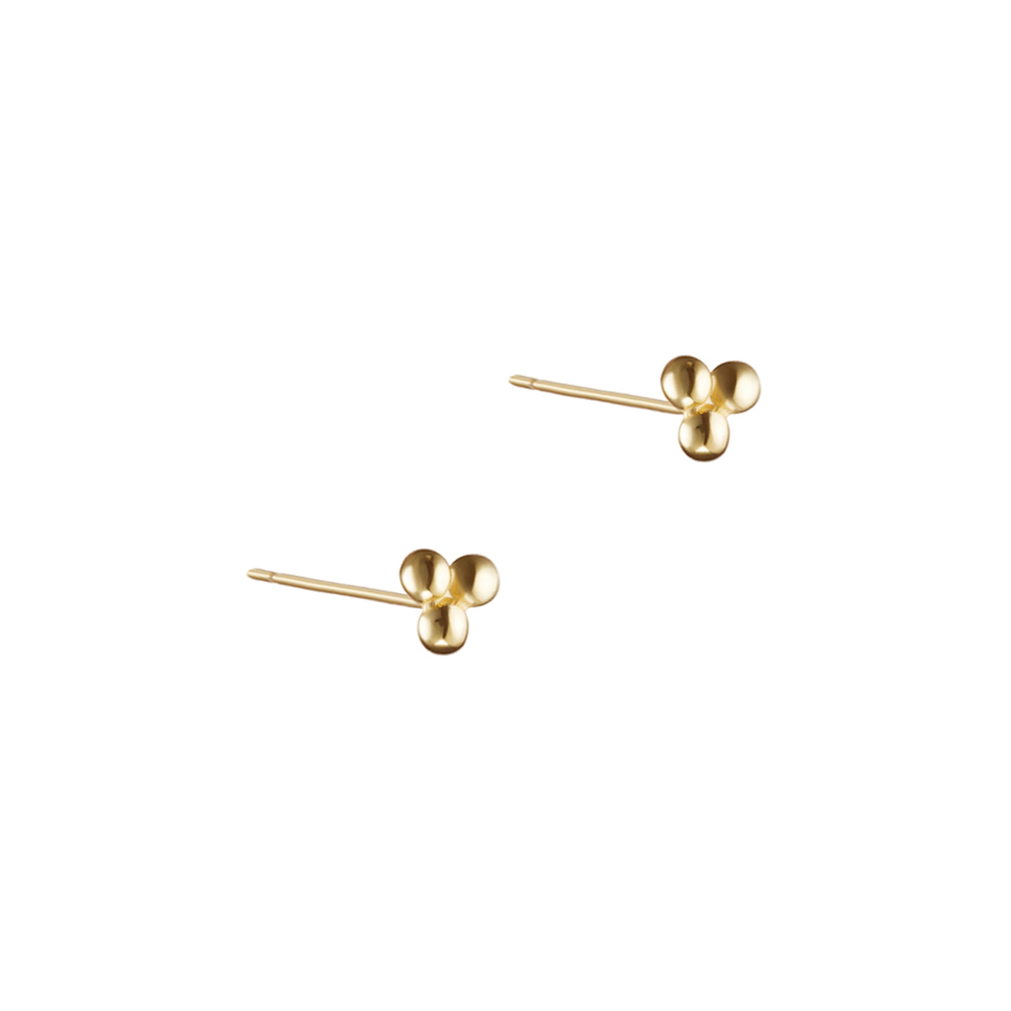 Trinity Ball Stud Earrings in Gold - toutjewellery