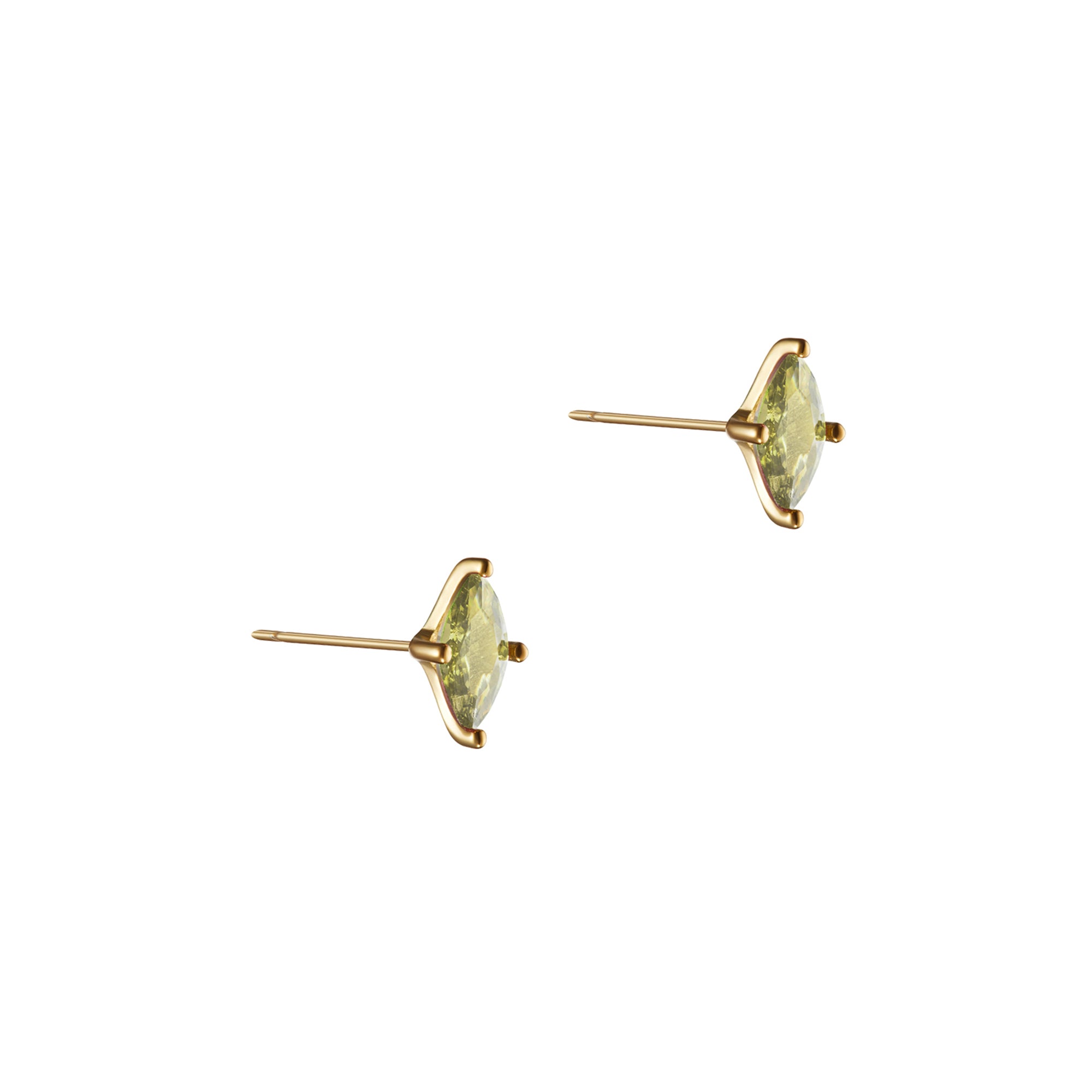 Emerald Marquise CZ Stud Earrings in Gold - toutjewellery