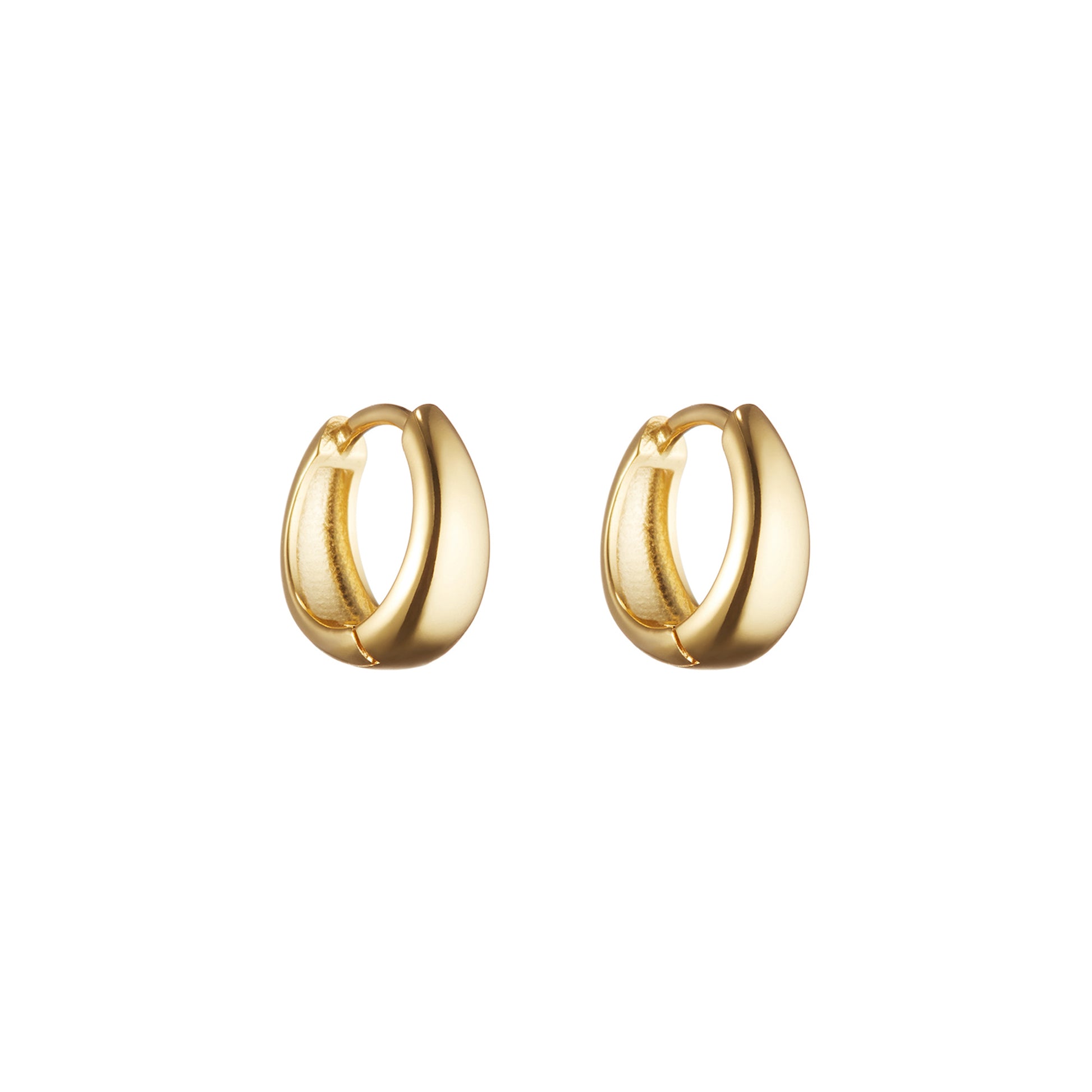 Tapered Huggie Hoops in Gold - toutjewellery