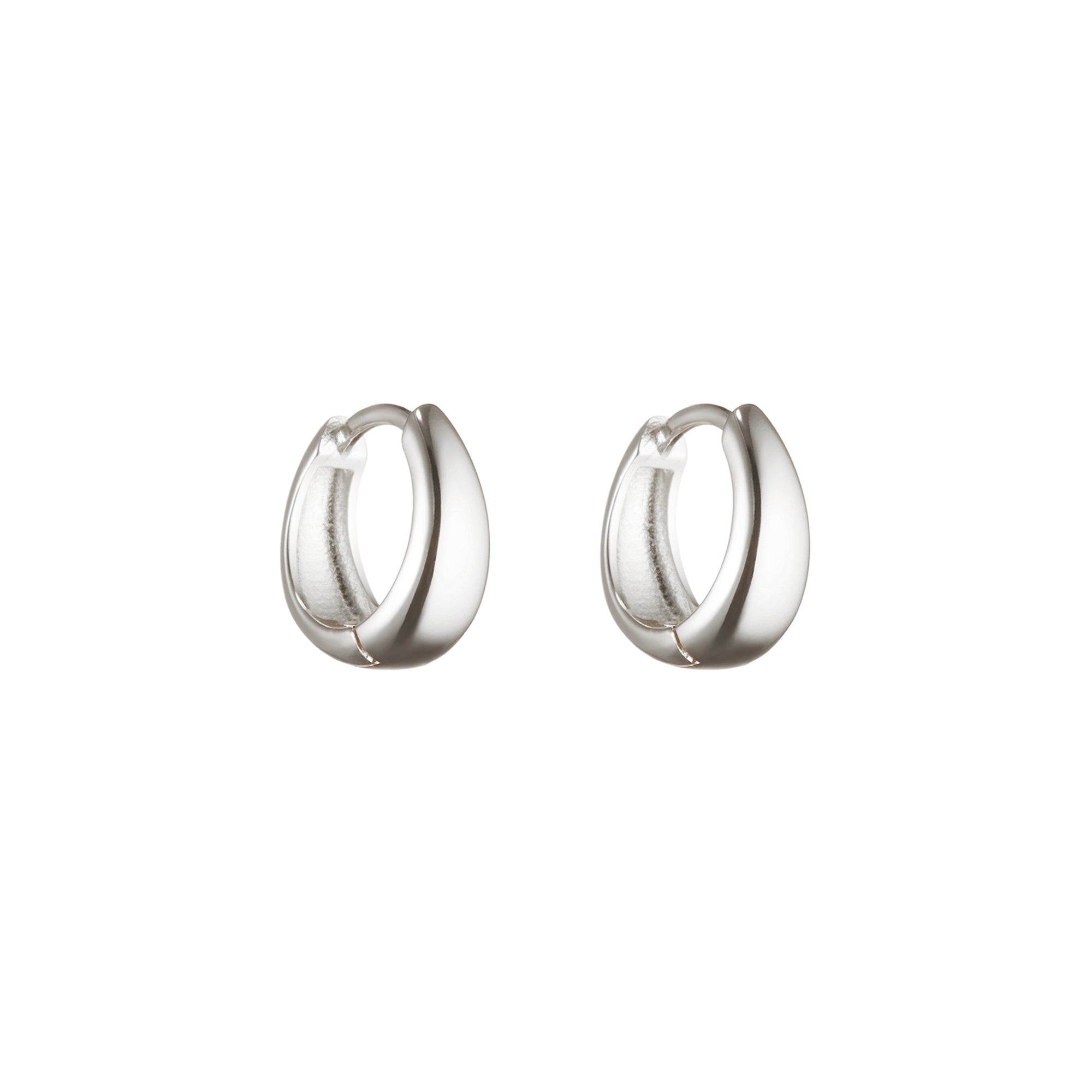 Tapered Huggie Hoops in Silver - toutjewellery