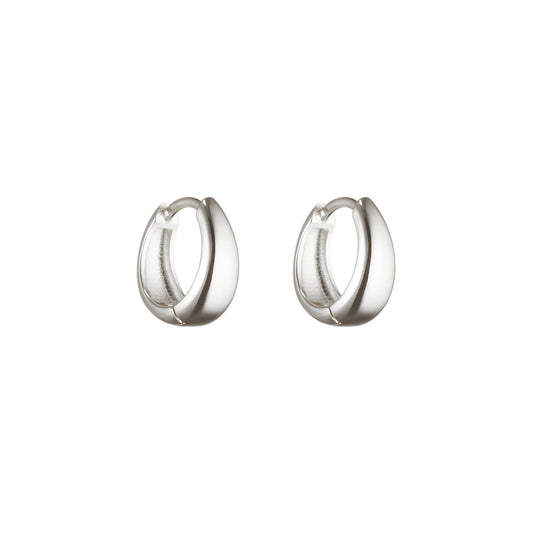 Tapered Huggie Hoops in Silver - toutjewellery