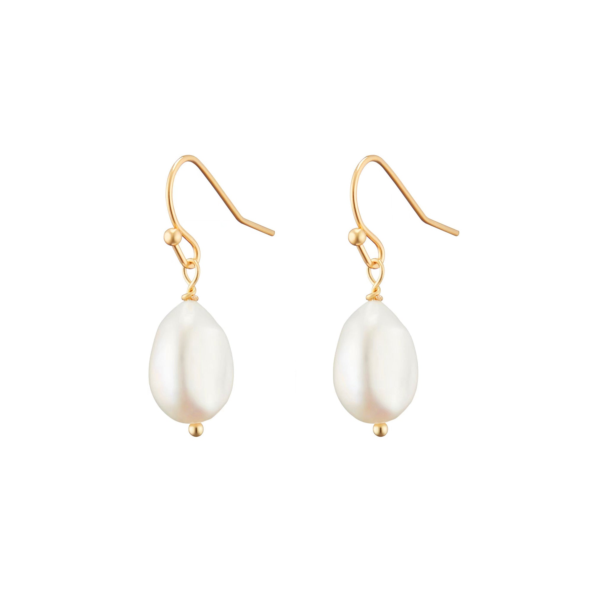 Single Pearl Charm Drop Earrings - toutjewellery