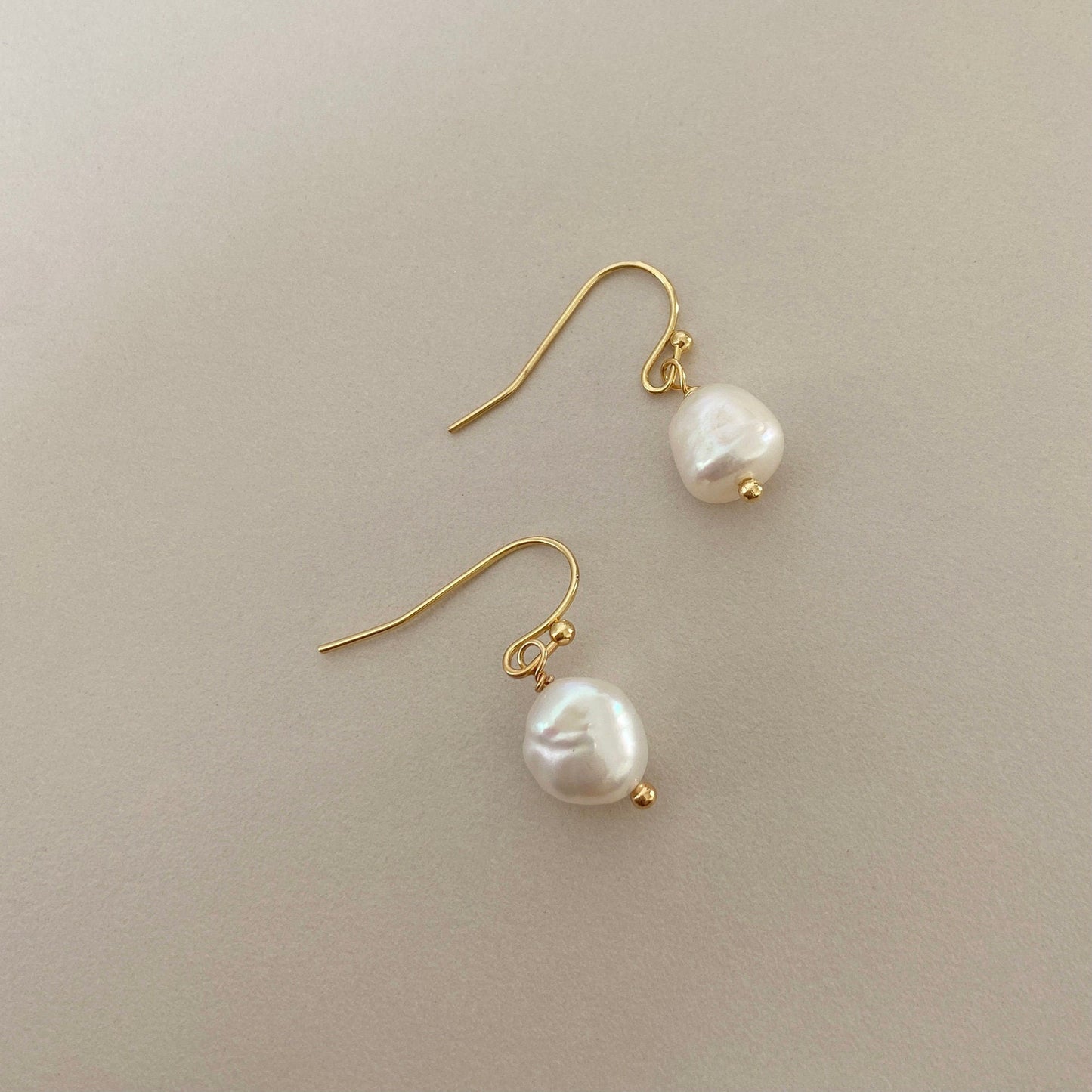 Single Pearl Charm Drop Earrings - toutjewellery