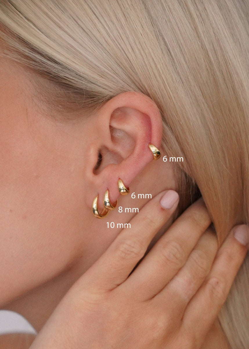 Tapered Huggie Hoops in Gold - toutjewellery